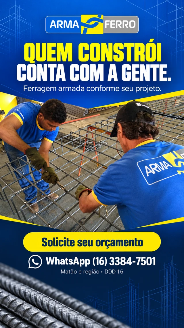 Quem constrói conta com a gente — arte da campanha armaferro