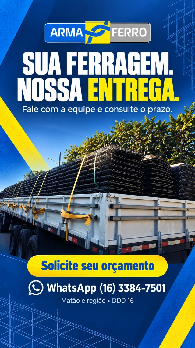 Sua ferragem, nossa entrega — arte da campanha armaferro