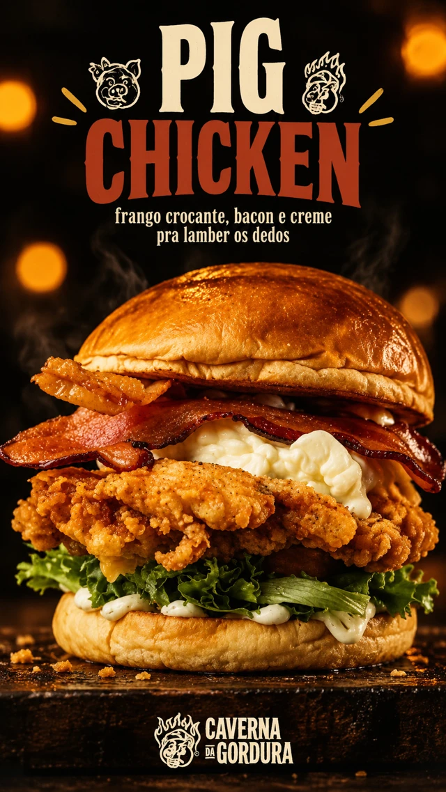 Pig Chicken — arte da campanha caverna da gordura