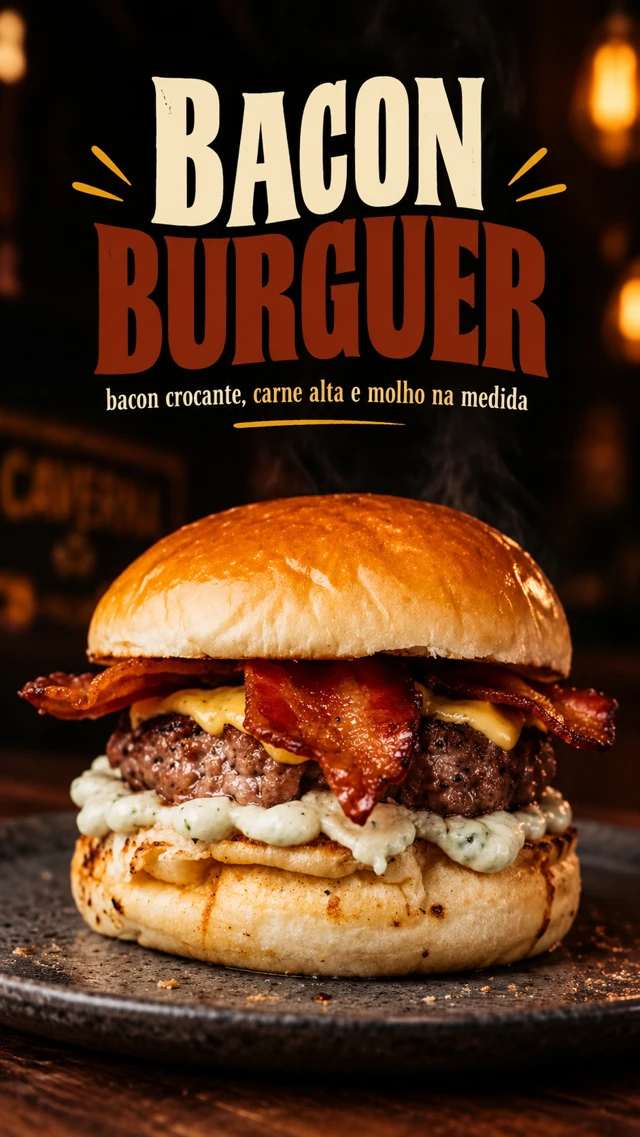 Bacon Burguer — arte da campanha caverna da gordura