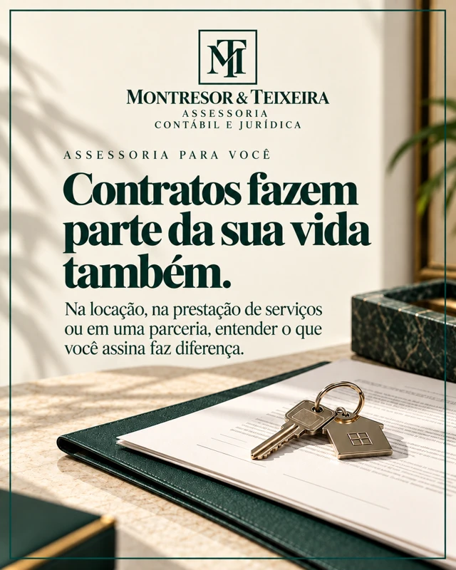 Contratos fazem parte da sua vida também — arte da campanha montresor teixeira