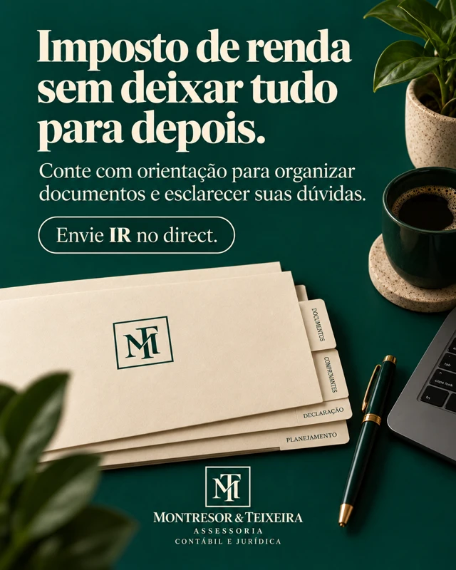 Imposto de renda sem deixar tudo para depois — arte da campanha montresor teixeira