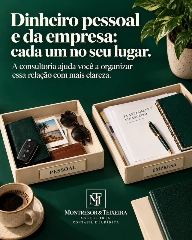 Dinheiro pessoal e da empresa: cada um no seu lugar — arte da campanha montresor teixeira